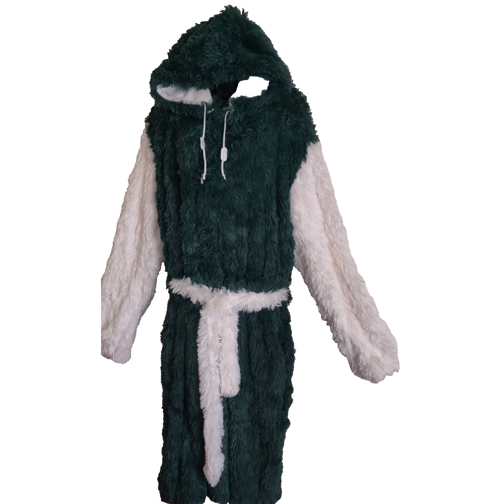 NEW Brotoga Robe Coat Green & White Hooded Baller Version Luxury XXL NWT Furry